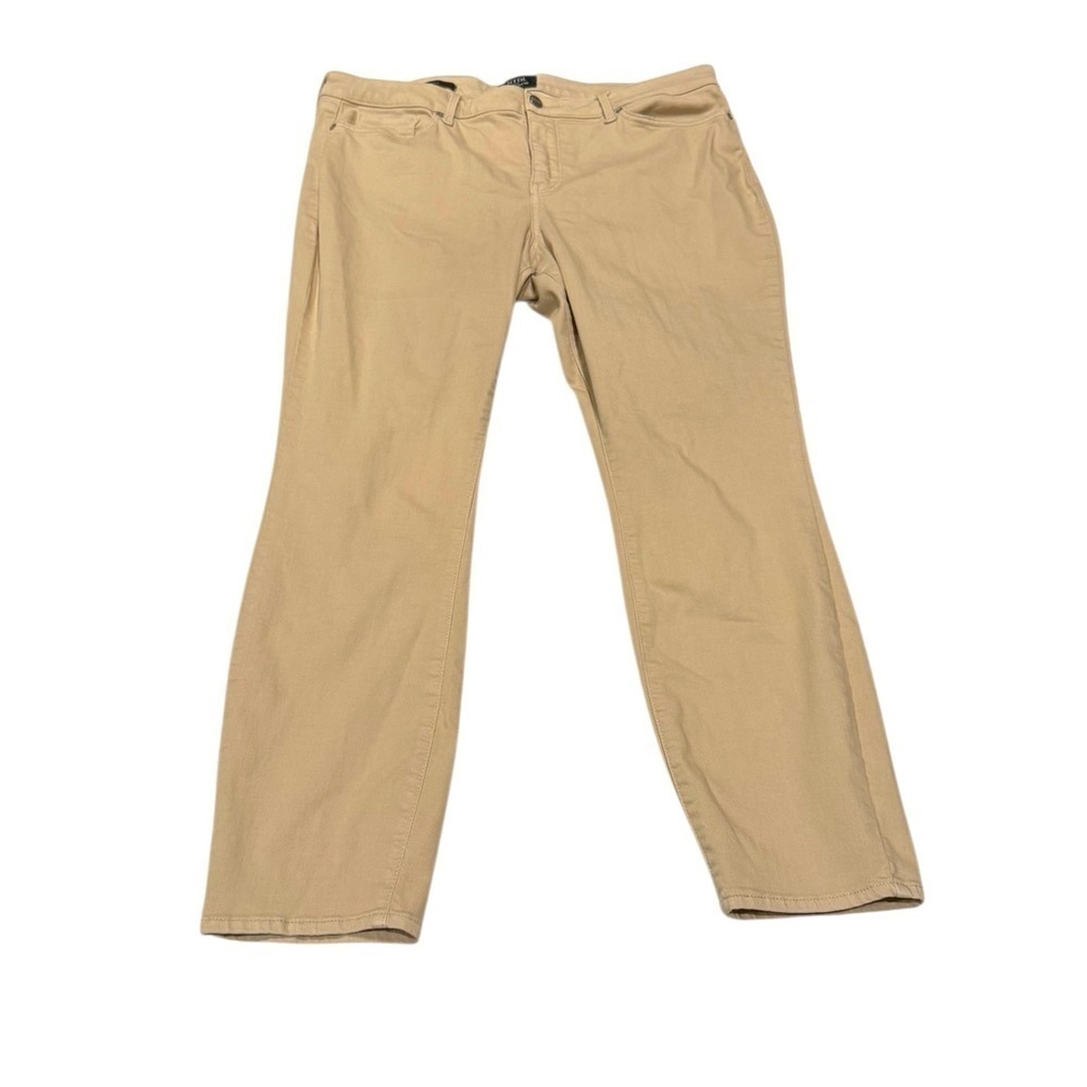 NYDJ For Chico's Skinny Jeans Women's 14 Beige LiftXTuck Mid Rise Cotton Blend